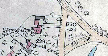 The Chequers on a map of 1880